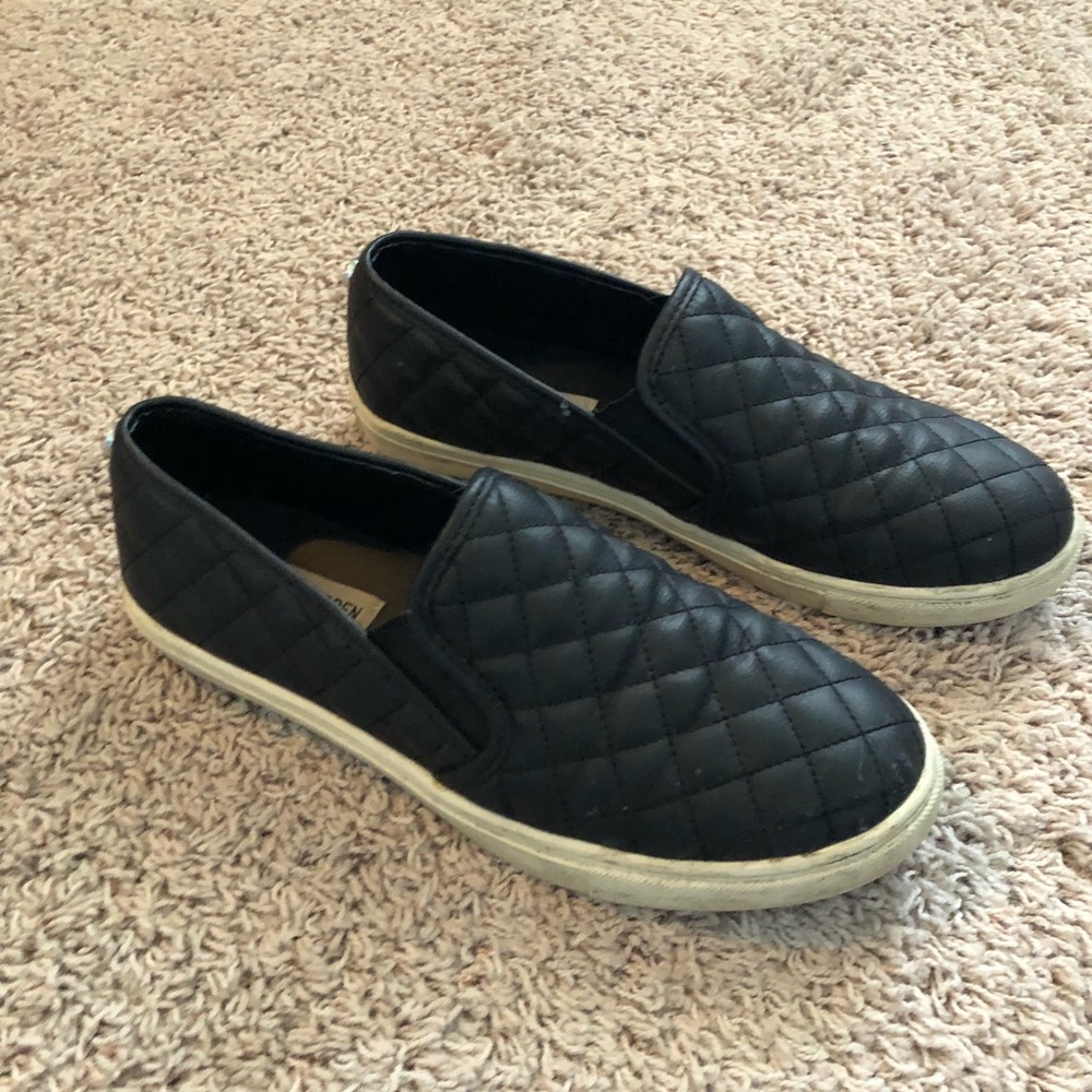 Black Steve Madden slip-ons